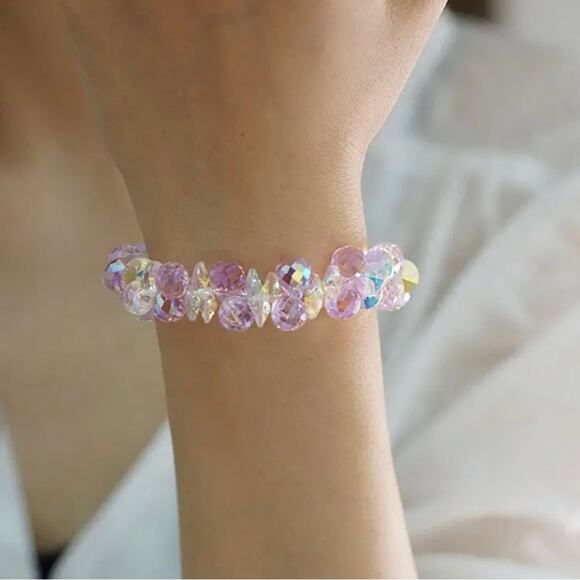 Pink Swarovski Beaded Bracelet - Picture 7 of 8